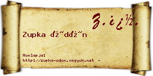 Zupka Ödön névjegykártya